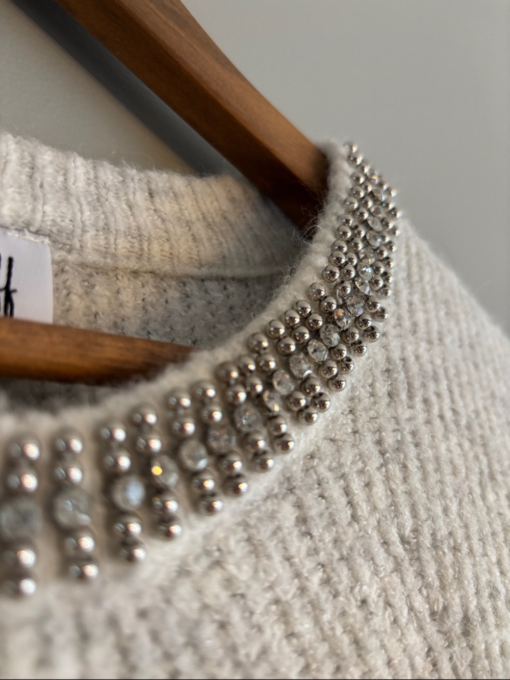 Sweater with Metallic Beaded Trim - Picture 4 of 4